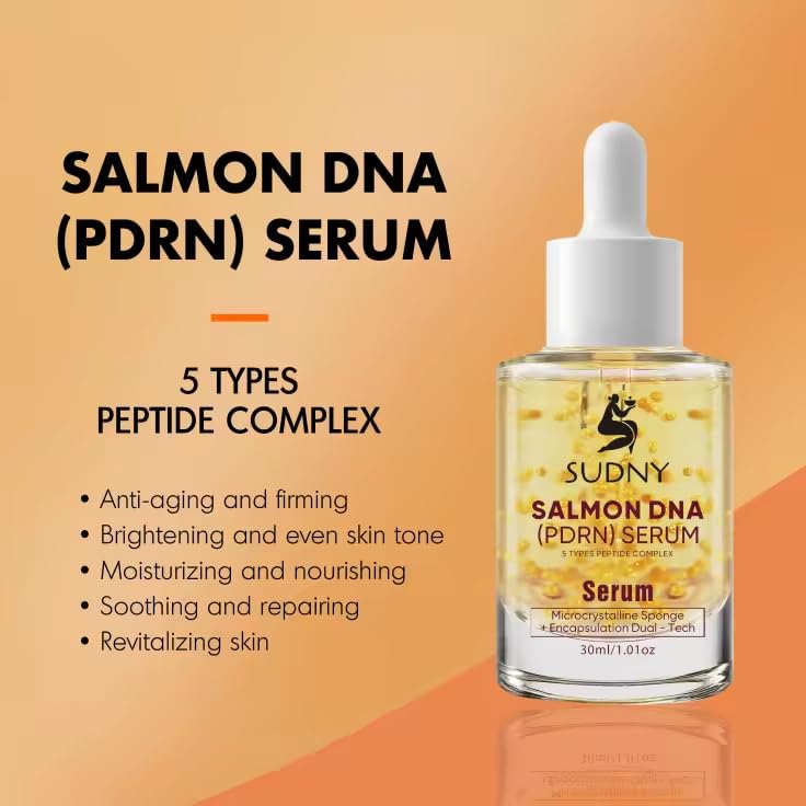 SUDNY Salmon DNA PDRN Face Serums - Glow Serum with Niacinamide, Hyaluronic Acid, Collagen, Vitamin C & Peptides - Hydrating, Brightening & Firming Serum for Radiant, Smooth & Balanced Skin